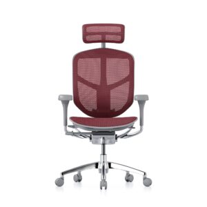Enjoy office chair, red mesh, grey frame